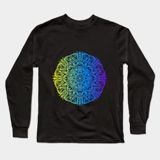 Colorful abstract ethnic floral mandala design Long Sleeve T-Shirt